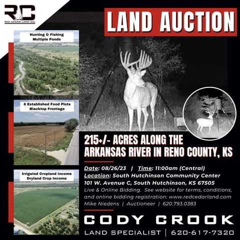 LAND AUCTION! 215+/- Acres in Reno County, KS - Nex-Tech Classifieds