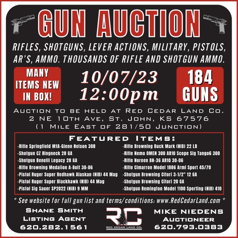 GUN AUCTION! 184 Lots + Ammo. 10/07/23 in St. John, KS - Nex-Tech ...