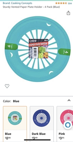 Blue Sturdy Vented Paper Plate Holder 4 Pack 