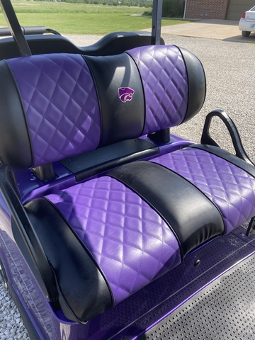 Custom Golf Cart Front Seat Replacement (Black and Purple)