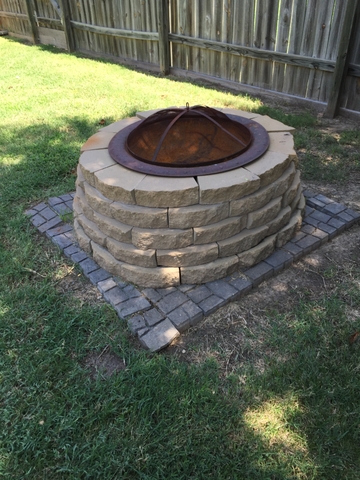 Fire Pit Landscape Pavers And, Using Retaining Wall Blocks For Fire Pit