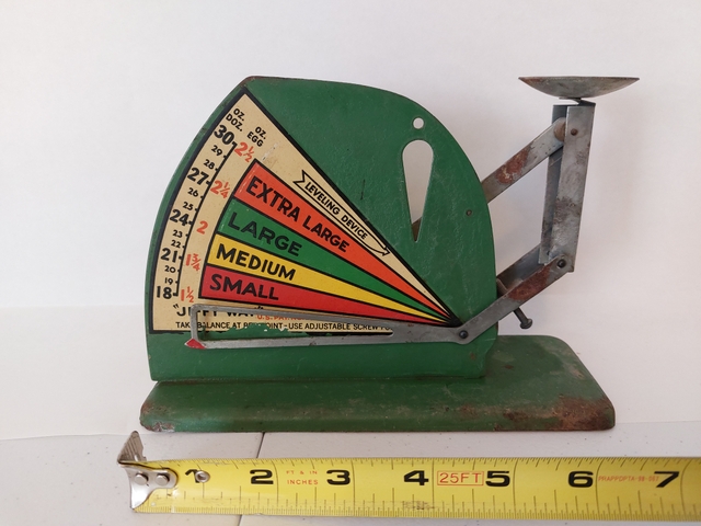 Using Great Grandma's Egg Scale  Antique Acme Egg Grading Scale 