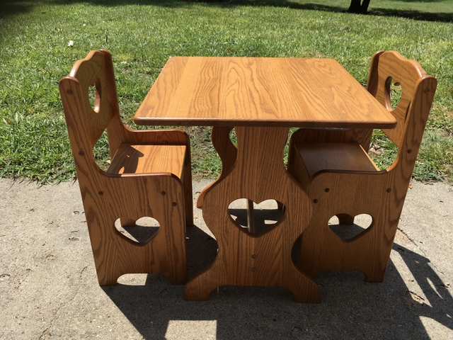 children's solid wood table and chairs