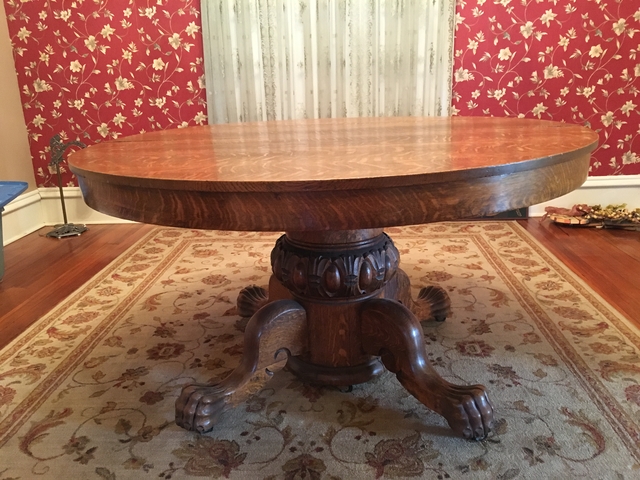 Beautiful Antique Dining Table W, Claw Foot Dining Table
