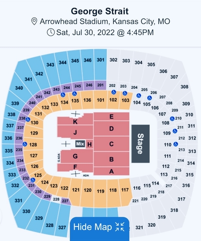 GEHA Field at Arrowhead Stadium Seating Chart & Map