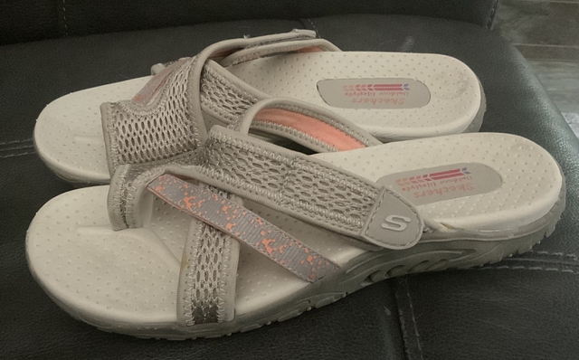 Skechers | Shoes | Skechers Outdoor Lifestyle Reggaezig Swag Flipflop  Sandals Womens Gray Blue | Poshmark