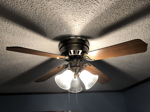 Ceiling Fan 3 Light Fixture Brown Gold Oak Wood Used Nex Tech Contact Er