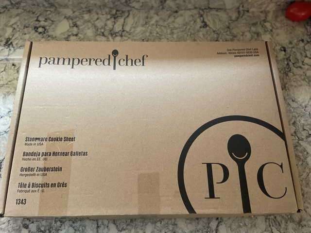 Pampered Chef stoneware cookie sheet- New in box - Nex-Tech Classifieds
