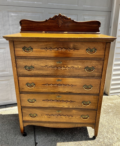 solid oak antique tall boy chest of drawers - Nex-Tech Classifieds