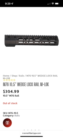 Sons of Liberty Gun Works M76 Wedge Lock M-LOK Rail, 10.5in - Nex-Tech ...