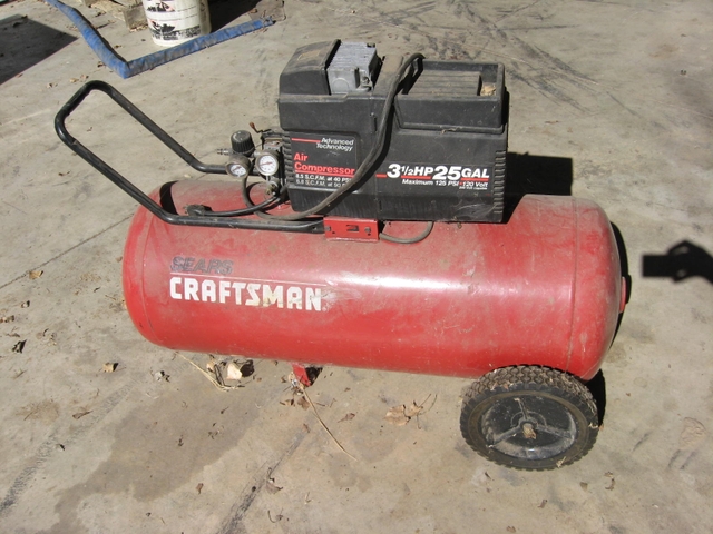 craftsman 25 gallon air compressor 3.5 hp regulator guage