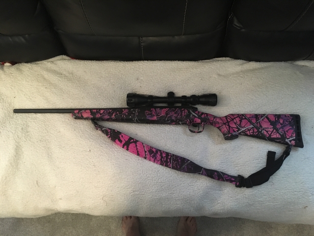 Savage Arms Axis XP Compact Bolt-Action Rifle with Scope in Muddy Girl Camo