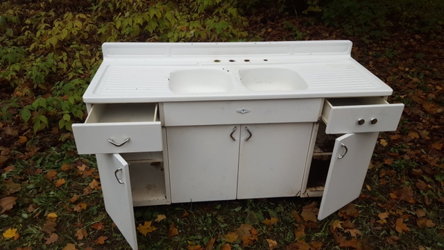 antique metal kitchen sink