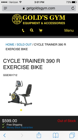 gold's gym recumbent bike 390r